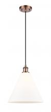 Innovations Lighting 516-1P-AC-GBC-121-LED - Berkshire - 1 Light - 12 inch - Antique Copper - Cord hung - Mini Pendant