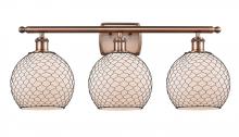 Innovations Lighting 516-3W-AC-G121-8CBK-LED - Farmhouse Chicken Wire - 3 Light - 28 inch - Antique Copper - Bath Vanity Light