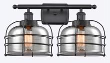 Innovations Lighting 916-2W-BK-G73-CE-LED - Bell Cage - 2 Light - 16 inch - Matte Black - Bath Vanity Light