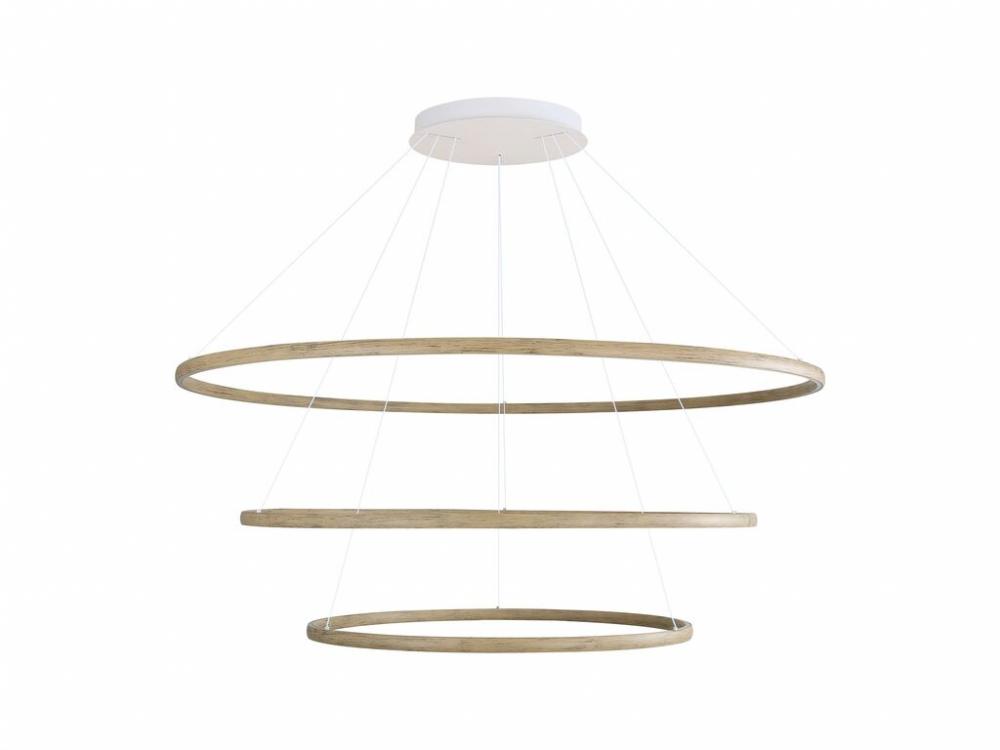 Veritas 3 Tier - 71" LED Ring Chandelier in Driftwood