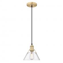 Golden 3306-S BCB-CLR - Orwell 7.5&#34; Wide Small Pendant in Brushed Champagne Bronze with Clear Glass