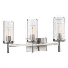 Golden 7011-BA3 PW-CLR - 3 Light Bath Vanity