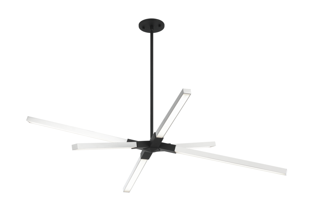 Asterisk Matte Black + Chrome Pendant