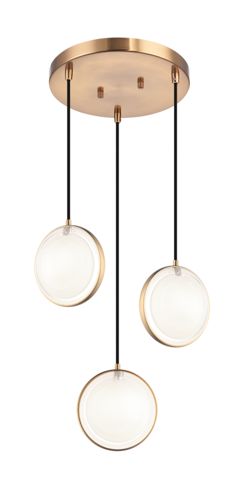Chatoyant Aged Gold Brass Pendant