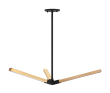 Matteo Lighting C66803MBAG - Asterisk Matte Black + Aged Gold Brass Pendant