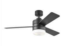 Generation Lighting 3ERAR44MBKD - Era 44&#34; Dimmable LED Indoor/Outdoor Midnight Black Ceiling Fan with Light Kit, Remote Control an