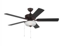 Generation Lighting 5LDO52BZD - Linden 52&#39;&#39; traditional dimmable LED indoor/outdoor bronze ceiling fan with light kit and re