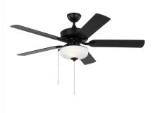 Generation Lighting 5LDO52MBKD - Linden 52&#39;&#39; traditional dimmable LED indoor/outdoor midnight black ceiling fan with light ki