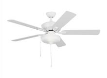 Generation Lighting 5LDO52RZWD - Linden 52&#39;&#39; traditional dimmable LED indoor/outdoor matte white ceiling fan with light kit a