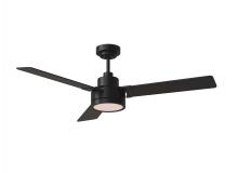 Generation Lighting 3JVR52MBKD - Jovie 52&#34; Dimmable Indoor/Outdoor Integrated LED Midnight Black Ceiling Fan with Light Kit Wall