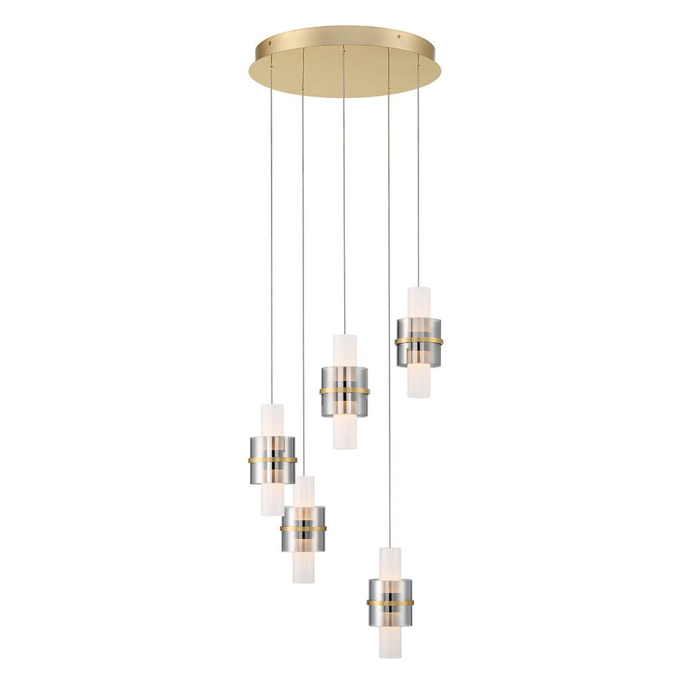 ROLA, 5LT LED CHANDELIER GOLD