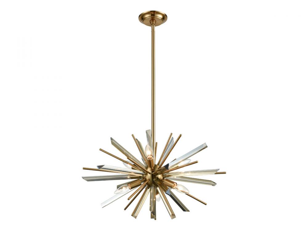 Palisades Ave. Metal And Crystal Chandelier