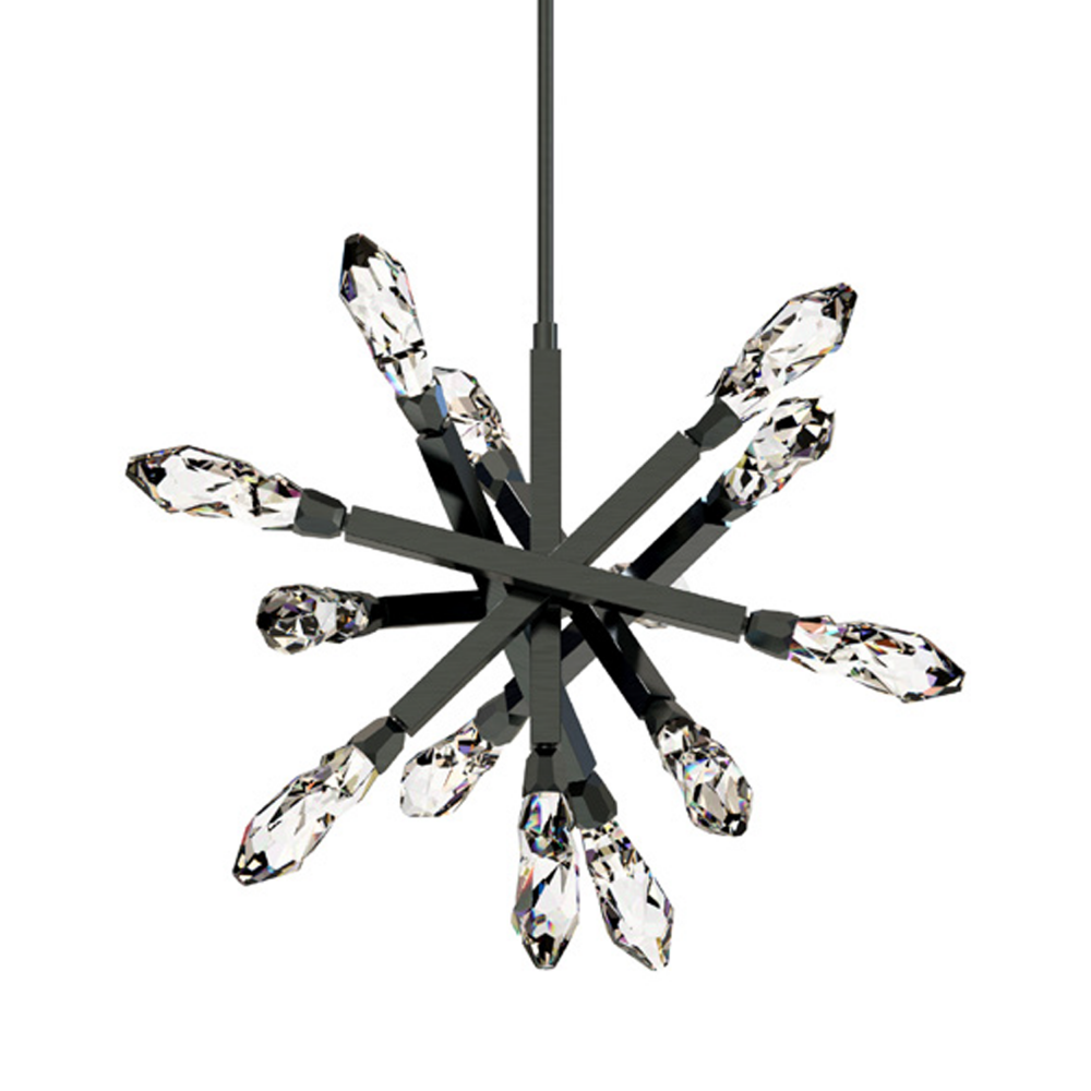 Angelus 34" LED 13-Light, Crystal Sputnik in Aged Brushed Black