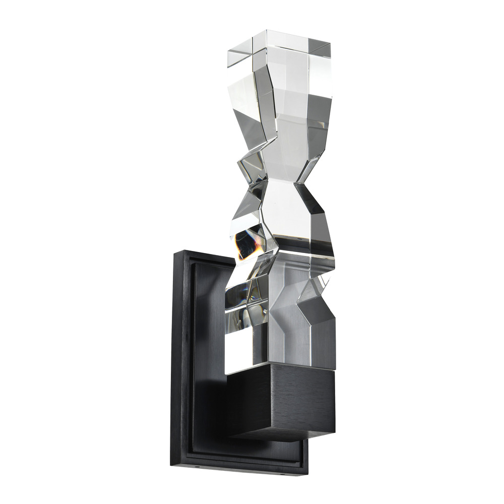 Mamadim LED 3"x3" Single Crystal Wall Sconce in Satin Black