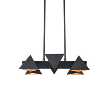 ZEEV Lighting CD10033-6-MBK - Avante 25&#34; 6-Light, Geometric Triangular Linear in Brushed Black