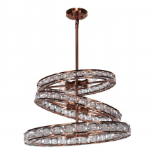 ZEEV Lighting CD10069-12-CP-V - 3-Tier 24&#34; Modern Ring Copper Bubble Crystal Chandelier