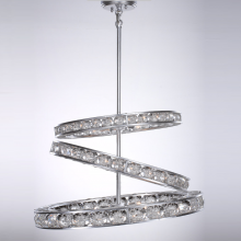 ZEEV Lighting CD10069-12-SL - 3-Tier 24&#34; Modern Ring Silver Leaf Bubble Crystal Chandelier