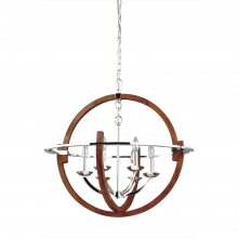 ZEEV Lighting CD10075-6-PN-PW - 6-Light 27" Hybrid Chandelier