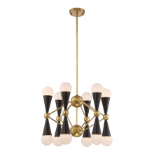 ZEEV Lighting CD10169-12-AGB+MBK - 12-Light 22&#34; Geometric Prism