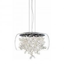 ZEEV Lighting CD10244-LED-MBK - Destiny 20&#34; LED Crystal Chandelier with Glass Shade & Matte Black