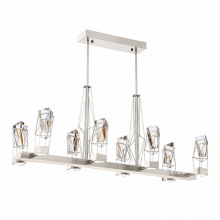 ZEEV Lighting CD10255-LED-SN - Duo 6-Light LED 48&#34; Geometric Linear Satin Nickel Crystal Chandelier