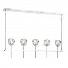 ZEEV Lighting CD10269-5-PN - 5-Light 46&#34; Polished Nickel Linear Sputnik Crystal Chandelier