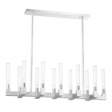 ZEEV Lighting CD10276-12-PN - Placid 40&#34; 12-Light, Fluted Glass Linear Chandelier in Polished Nickel
