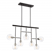 ZEEV Lighting CD10292-7-PN+MBK - 7-Light 42&#34; Geometric Globe Polished Nickel Chandelier