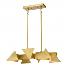 ZEEV Lighting CD10338-6-AGB - Avante 25&#34; 6-Light, Geometric Triangular Linear in Aged Brass