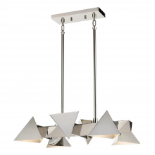 ZEEV Lighting CD10339-6-PN - Avante 25&#34; 6-Light, Geometric Triangular Linear in Polished Nickel