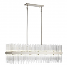 ZEEV Lighting CD10382-32-PN - 32-Light 48&#34; Sleek Polished Nickel Banded Rectangular Crystal Chandelier