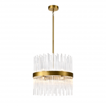 ZEEV Lighting CD10404-12-P-AGB - 12-Light 18&#34; Sleek Aged Brass Banded Crystal Drum Chandelier