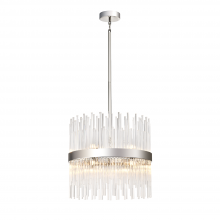 ZEEV Lighting CD10405-12-PN - 12-Light 18&#34; Sleek Polished Nickel Banded Crystal Drum Chandelier