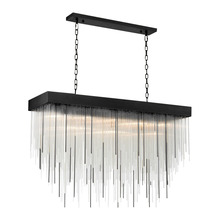 ZEEV Lighting CD10414-27-SBB - Waterfall 60&#34; 27-Light, Glass Dinning Chandelier in Satin Brushed Black