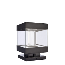 ZEEV Lighting EBP11109-LED-9S-MBK - Claro Outdoor LED 9&#34; Square Glass Crystal Bollard in Matte Black