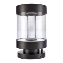 ZEEV Lighting EBP11122-LED-12R-MBK - Claro Outdoor LED 14&#34; Round Glass Crystal Bollard in Matte Black