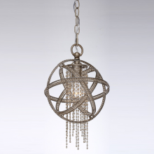 ZEEV Lighting MP40011-1-SL-B - Cascade 11&#34; 1-Light, Orbital Crystal Mini-Pendant in Burnished Silver