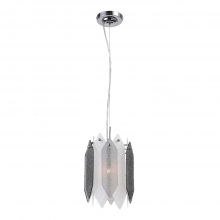 ZEEV Lighting MP40026-1-CH-SMF - 1-Light 9&#34; Glass Mini Pendant