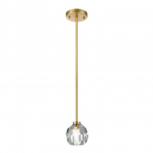 ZEEV Lighting MP40035-1-AGB - 5&#34; Single Aged Brass Crystal Mini-Pendant