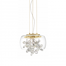 ZEEV Lighting MP40045-LED-AGB - Destiny 11&#34; LED Crystal Mini-Pendant with Glass Shade & Polished Nickel
