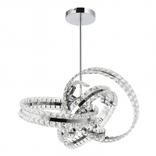 ZEEV Lighting P30092-6-CH - 6-Light 19&#34; 3 Band Orbital Chrome Crystal Pendant Light