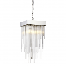 ZEEV Lighting P30108-4-PN - 4-Light 12&#34; Square Polished Nickel Crystal Pendant Light