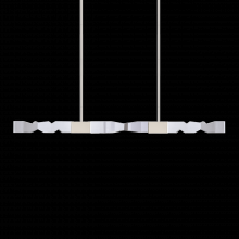 ZEEV Lighting PL11347-LED-49-2x2-PN - LED 3CCT 4-Light 49&#34; Unique 2&#34;x2&#34; Carved Crystals Luxury Polished Nickel Linear Pendant