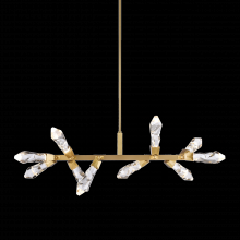 ZEEV Lighting PL11413-LED-10-AGB - LED 3CCT 31&#34; 10-Light Crafted Crystal Aged Brass Linear Adjustable Pendant