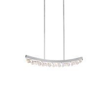 ZEEV Lighting PL11611-LED-32-PN - Arcus LED 32&#34; Sleek Curved Crystal Linear in Polished Nickel