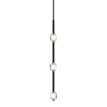 ZEEV Lighting PV10809-LED-3-BX-LB - Diamante 28&#34; LED 3-Light, Vertical Crystal Pendant in Oxide Black & Brass