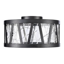 ZEEV Lighting SF11518-LED-SBB - Lucus 15&#34; LED Crystal Drum Semi-Flush in Satin Brushed Black