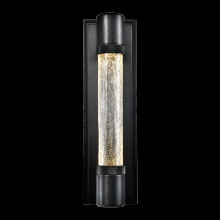 ZEEV Lighting WS11724-LED-1-SBB-G5 - LED 3CCT Fuse Wall Sconce, 12" Crackled Glass and Satin Brushed Black Finish