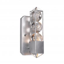 ZEEV Lighting WS70009-1-SL - 1-Light 10&#34; Modern Orb Silver Leaf Vertical Wall Sconce