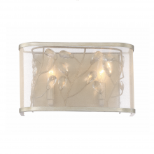 ZEEV Lighting WS70026-2-BNS - 2-Light 6&#34; Organic Shade Crystal Leaf Wall Sconce